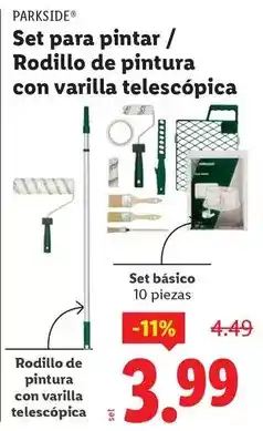 Ocine Parkside - set para pintar / rodillo de pintura con varilla telescopica oferta