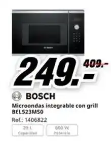 MediaMarkt Bosch - microondas integrable con grill oferta