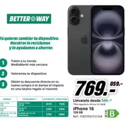 MediaMarkt One - iphone 16 oferta