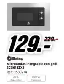 MediaMarkt Balay - microondas integrable con grill oferta