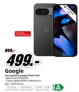 MediaMarkt Google - smartphone pixel 9 5g oferta