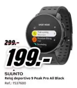 MediaMarkt Suunto - reloj deportivo 9 peak pro all black oferta