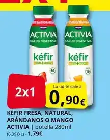 Supermercados MAS Activia - kéfir fresa, natural, arándanos o mango oferta