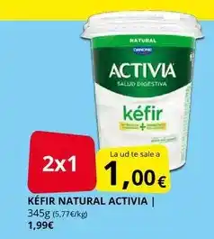 Supermercados MAS Danone - kéfir natural activia oferta