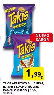 Supermercados MAS Takis - aperitivo blue heat, intense nacho, bukin ranch o fuego oferta