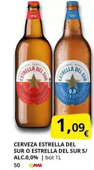 Supermercados MAS Estrella del sur - cerveza estrella del sur o estrella del sur s/ alc.o.0% oferta