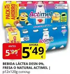Supermercados MAS Danone - bebida láctea desn 0%, fresa o natural actimel oferta