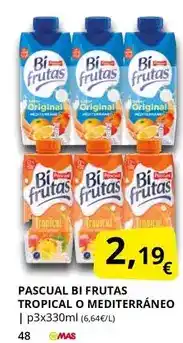 Supermercados MAS Tropical - pascual bi frutas o mediterráneo oferta