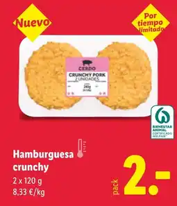 Lidl Hamburguesa crunchy oferta