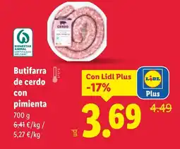 Lidl Butifarra de cerdo con pimienta oferta