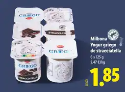 Lidl MILBONA Yogur griego de stracciatella oferta