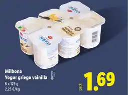 Lidl MILBONA Yogur griego vainilla oferta