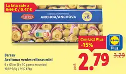 Lidl BARESA Aceitunas verdes rellenas mini oferta