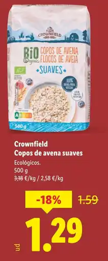 Lidl CROWNFIELD Copos de avena suaves oferta