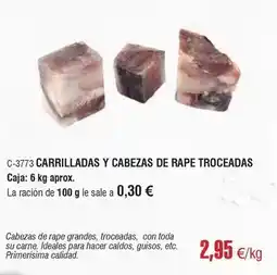 Abordo Carrilladas y cabezas de rape troceadas oferta