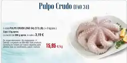 Abordo Origen - pulpo crudo oferta