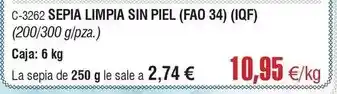 Abordo Sepia limpia sin piel oferta