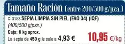 Abordo Tamano racion oferta