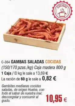 Abordo Origen - gambas saladas cocidas oferta