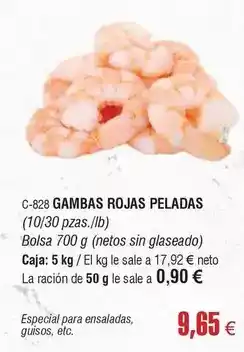 Abordo Gambas rojas peladas oferta
