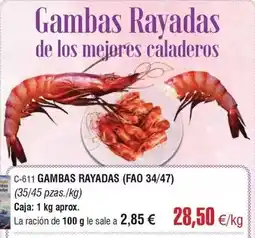 Abordo Gambas rayadas oferta