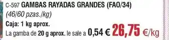 Abordo Gambas rayadas grandes oferta