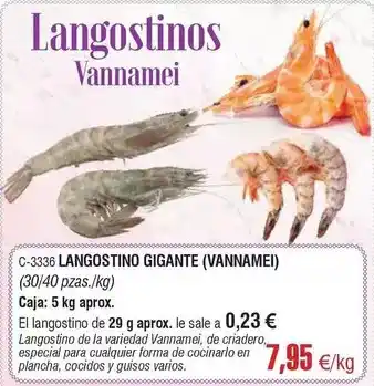 Abordo Langostino gigante (vannamei) oferta