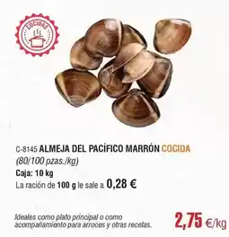 Abordo Almeja del pacifico marrón cocida oferta