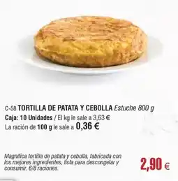 Abordo Lista - tortilla de patata y cebolla oferta