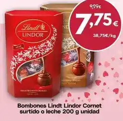 FROIZ Lindt - bombones lindor cornet surtido o leche oferta