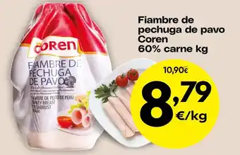 Coren - fiambre de pechuga de pavo 60% carne