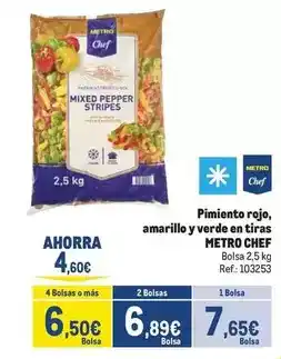 Makro Chef select - pimiento rojo, amarillo y verde en tiras oferta