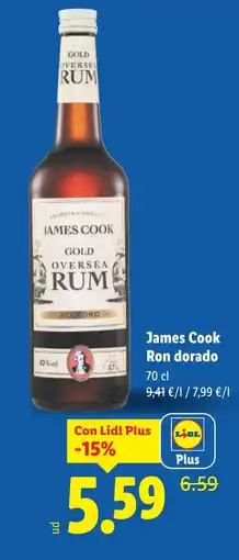 Lidl JAMES COOK Ron dorado oferta