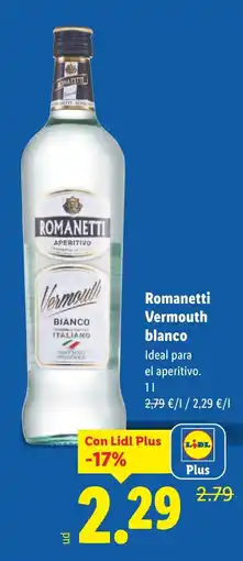 Lidl ROMANETTI Vermouth blanco oferta