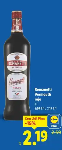 Lidl ROMANETTI Vermouth rojo oferta