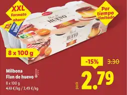 Lidl MILBONA Flan de huevo oferta