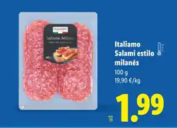 Lidl ITALIAMO Salami estilo milanés oferta