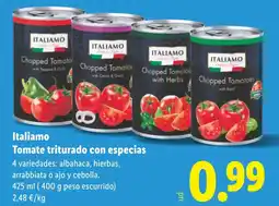 Lidl ITALIAMO Tomate triturado con especias oferta