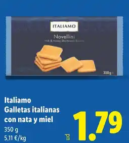 Lidl ITALIAMO Galletas italianas con nata y miel oferta
