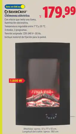 Lidl SILVERCREST Chimenea eléctrica oferta