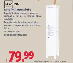 Lidl LIVARNO HOME Armario alto para baño oferta