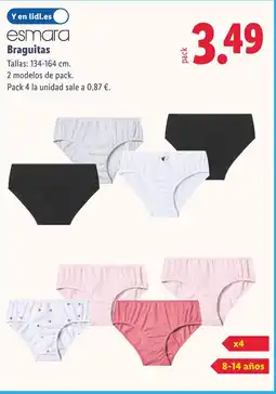 Lidl ESMARA Braguitas oferta