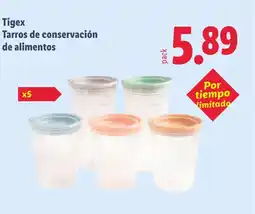 Lidl TIGEX Tarros de conservación de alimentos oferta