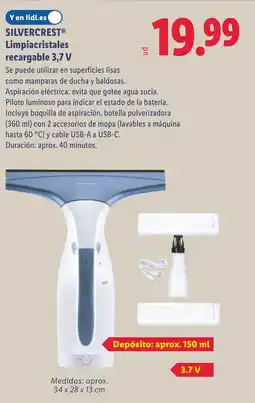 Lidl SILVERCREST Limpiacristales recargable 3,7 V oferta