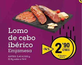 AhorraMas Lomo De Cebo Ibérico Emjamesa oferta