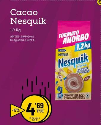 AhorraMas Nesquik Cacao 1,2kg oferta