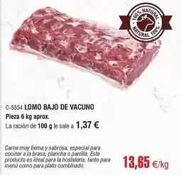 Abordo Ideal - lomo bajo de vacuno oferta