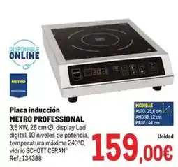 Makro Metro professional - placa induccion oferta
