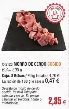 Abordo Morro de cerdo cocido oferta