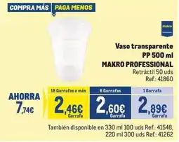 Makro Makro - vaso transparente pp 500 ml oferta